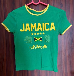 Bershka Jamaica Graphic Crop T-shirt
