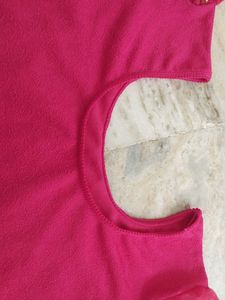 Pink Ethnic Blouse with Printed Sleeves