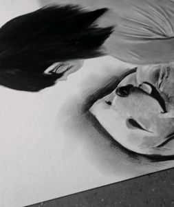 Dog With Girl Sketch  Beautiful Handmade Work