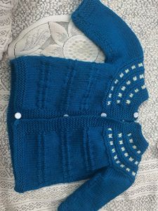 Handmade Blue Knit Cardigan