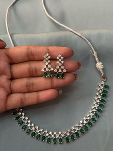 Emerald Teardrop Silver AD Set 💚