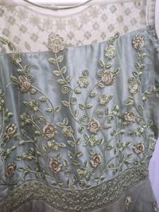 Elegant Green Embroidered Gown