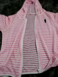 Pink Striped Zip-Up Hoodie