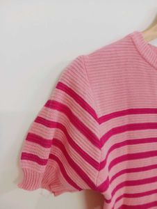 Pink Striped Knit Dress