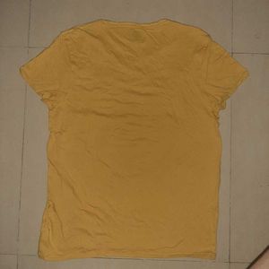 ZARA Men's Mustard Rope Graphic T-Shirt