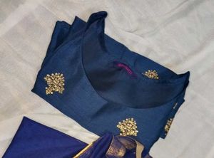 Elegant Embroidered Blue Blouse