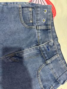 Blue Denim Wide Leg Jeans