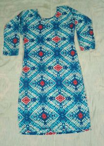 Blue Tie-Dye Kurti with salwar