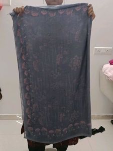 Grey Floral Print Kurta