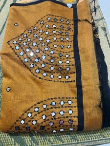 new black with yellow saree