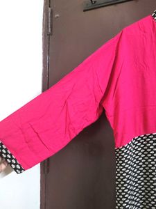 Stylish Pink and Black  full length gown