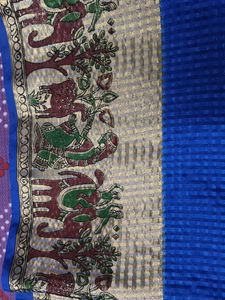 Vibrant Blue Chanderi Silk Saree with Blouse