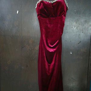 Elegant Velvet Strapless Gown