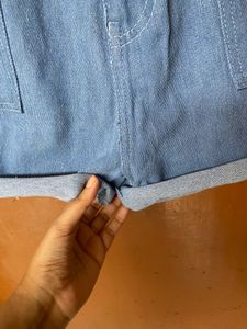 Light Wash Denim Cuffed Shorts