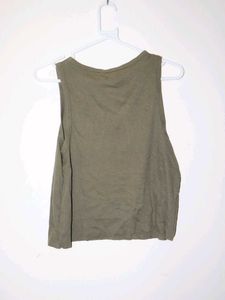 Olive Green Ribbed Tank Top