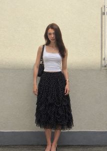 Y2K  Polka Dot Ruffle Designer  Skirt