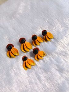 Handmade Sunflower Caly Earrings