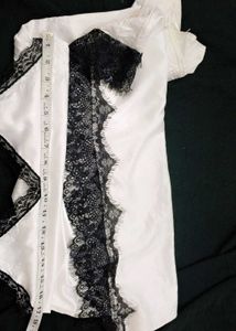 Lace Trimmed Satin slip with brief 👍