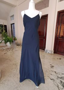 Party Gown with back cowl neck and slits on both s