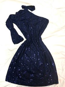Blue Sequin One-Shoulder Dress (negotiabl