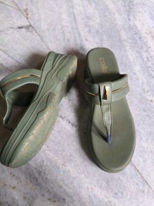 Stylish Olive Green Wedge Sandals