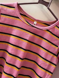 Striped Pink Crop Top