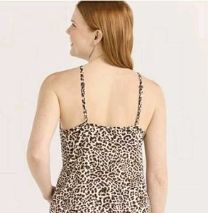 M&amp;S Leopard Print Cami Top with Lace Trim