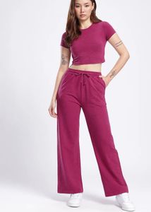 Pink Crop Top and pararllel Set