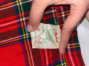 Red Plaid Pleated Skirt / Wrap