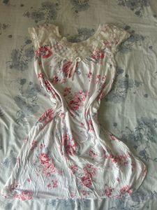 Floral Lace Trim Nightgown