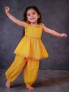 Kids Yellow Kurta Set size available 4_6y 7_8