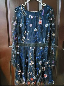 Women Embroidered Floral Mesh Dress