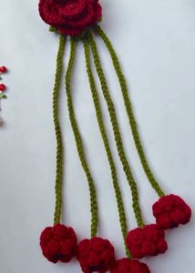 Handmade Crochet Rose Hair Clip