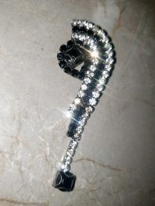 Sparkling Black & Clear Rhinestone Brooch