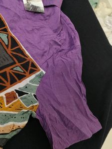 Purple Geometric Pocket Shirt