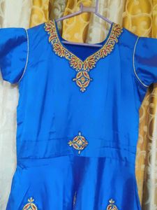 Royal Blue Embroidered Ethnic Gown