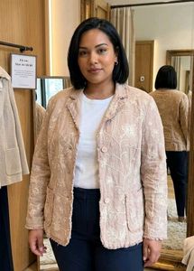 Embroidered Linen-Look Jacket(price slashed)