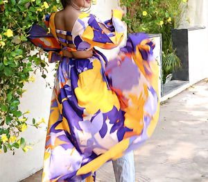 Vibrant printed beach wear maxi style top