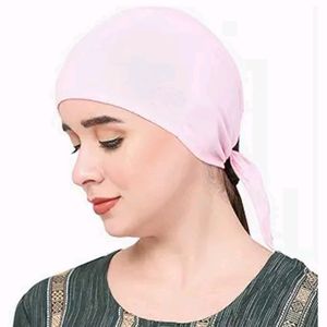 Sedra Women's Cotton Solid Underscarf Pink Cap Hi