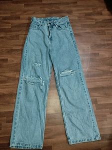 Ripped Wide Leg Jeans