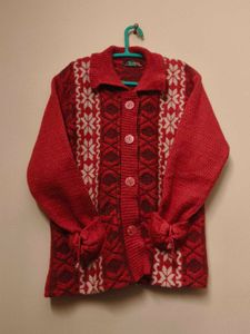 Dark pink Nordic Style Cardigan