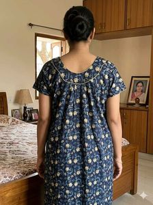 Comfortable Navy Floral Nightgown