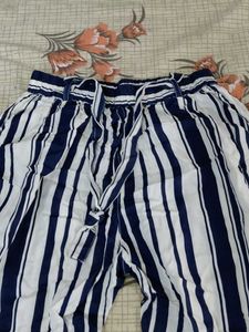 Striped High-Waist Pants