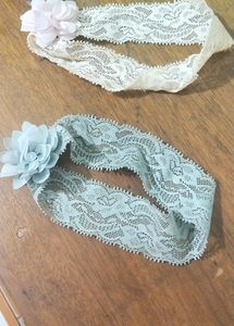 Lace Flower Headbands - Set of 2