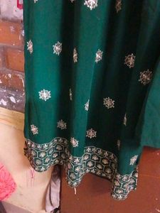 Green Embroidered Kurta Set with Palazzo