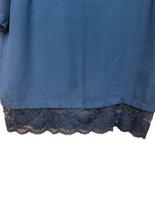 ONLY Black Lace Hem Short Sleeve Top – (S)