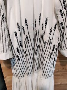 Elegant White Kurta with Black Embroidery