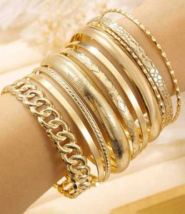 Bangle Set(Golden):Anti-Tarnish