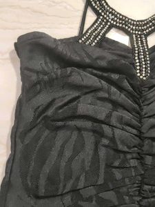 Elegant Black Halter Neck Dress