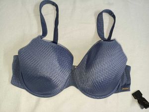 Blue Textured Bra